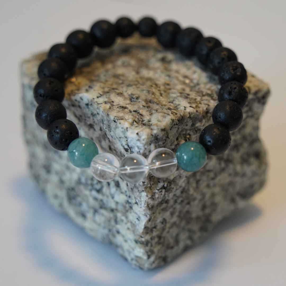 Armband Lavastein Bergkristall Aquamarin