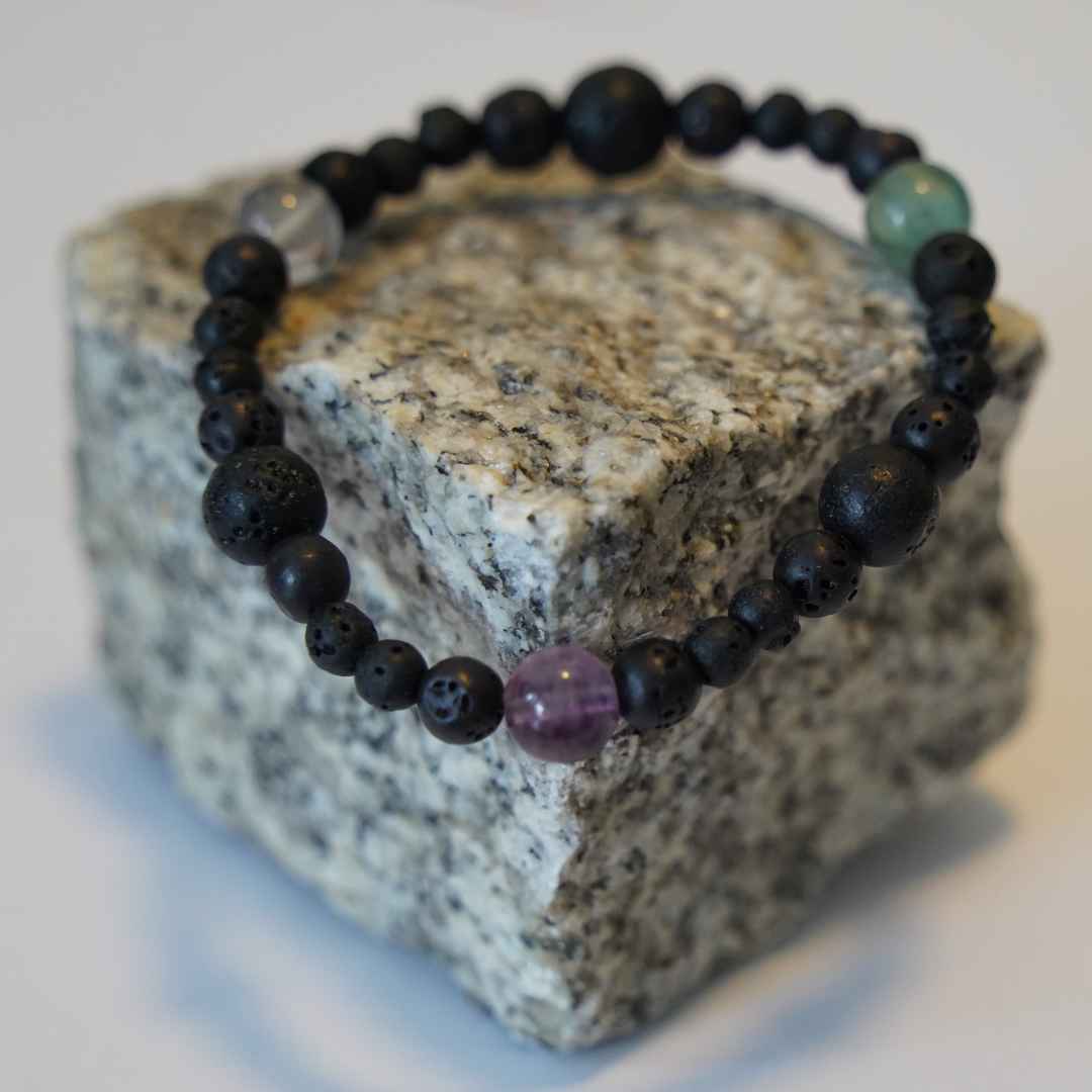 Armband Lavastein Fluorit Lebens Impuls Schmiede