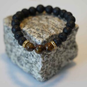 Armband Lavastein Tigerauge