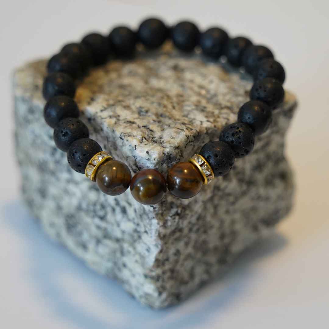 Armband Lavastein Tigerauge